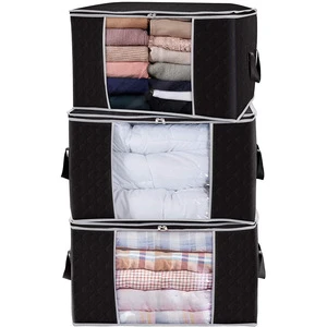 FF230 Hot Sale 3Layer Non-woven Handbag Foldable Comforters Blankets Organizer Ziplock Large Capacity Clothes Storage Bag