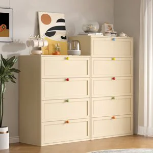 5-Drawer Modern Steel Storage Dresser | High-Capacity Multi-Use Cabinet with Silent Slides for Bedroom Living Room & Hospital