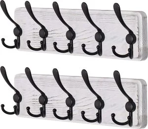 Sustainable Heavy Duty Wooden Classic Multifunctional Wall Mounted Coat Rack with Hooks for Home Storage Living Room Decoration
