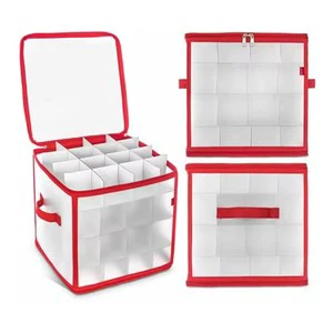 64 Grids Transparent Christmas Ornaments Storage Box Holiday Decoration Storage Container With Divider