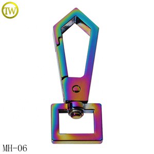 Fashion Bag Accessory Adjustable Swivel Clips Hardware Custom Rainbow Name Luggage Lobster Snap Hooks for Backpack