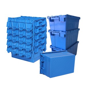 Extra Large Plastic Moving Boxes With Reinforced Corners Attached Lid Design For Furniture Appliance Transport