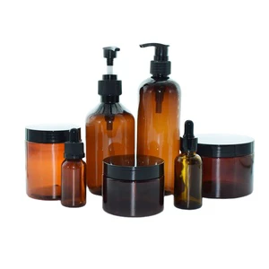 New Arrival Amber Cosmetic Packing Set Long Term Inventory of Empty Hair Conditioner and Shampoo Bottles Skin Care Cream Jar