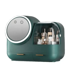 Modern Design Desktop Exquisite Luxurious Cosmetic Storage Box With Mirror