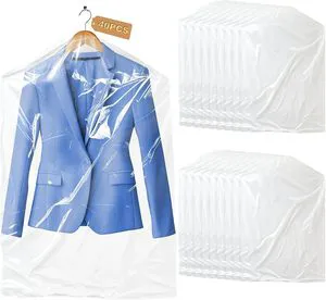 PVC /PE Plastic Dry Storage Bags Hanging Cover for Long Dresses Shirts & Jackets Dusty Cover for Clothes Protectors