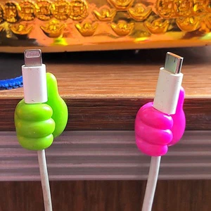 Cute Small Hand Silicone Holder Hook Wire Self-adhesive Wire Storage Hook Free Punching Wire Cable Organizer