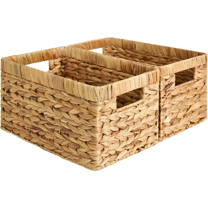 Woven Eco-Friendly Storage Baskets with Handle Customizable Size & Color Multi-Purpose Use for Home Organization