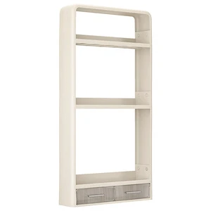 Single-Tier Wall-Mounted Kitchen Organizer Wall Mounted Storage Rack WIth Punch-Free for Multiful Use