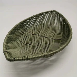 Hongnong Synthetic Rattan Woven Square Storage Basket-Handmade Eco-Friendly Fruit Vegetable Snack Storage for Living