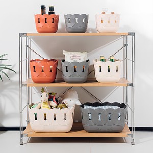 GREENSIDE Thickened Plastic Rattan Style Storage Basket Versatile Desktop Organizer For Toys Sundries And Bathroom Cosmetics