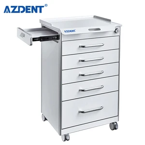 Top Quality Dental Mobile Cabinet Cart With Side Drawer Nano Top 5 Hidden Drawers Combination Lock Silent Casters