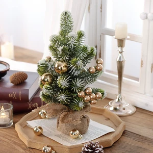 SHUANGYUAN New Design Xmas Mini Christmas Tree Tabletop Tree With Balls Decoration For Artificial Mini Tree