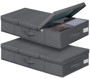 Functional Foldable Non-Woven Bed Bottom Storage Bag Quilt Clothing Sorting Box Dustproof Dividers for Underbed Storage