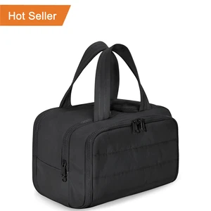 Lightweight Portable Polyester Travel Storage for Toiletry Bag Multi-Functional Cotton Lining Wash Bag Zipper Closure Fashion St