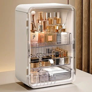 Choice Fun Large Capacity Cosmetics Storage Box Desktop Organizer Dust-proof Lipstick Storage Rack Storage Box