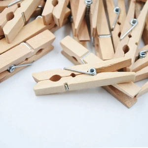 Wholesale 9.8cm Natural Wood Craft Color Clothing Clip Mini Wooden Clip Pegs Paper Clipspapel Clothespins