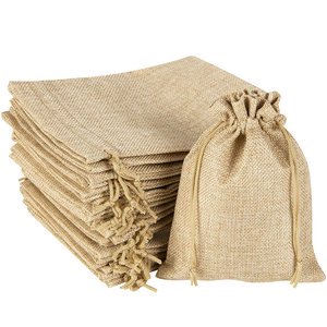 Small Linen Bags Pouch Jute Sack Gift Bags Drawstring Bag Jewelry Christmas Gift Pouch for Home Party Storages