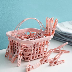 30pcs Laundry Plastic Pin Clothes Pins Cloth Peg Clothpin Clip Heavy Duty Clothespins Hanging Clothes Pegs with Basket