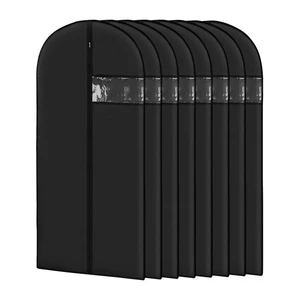 Black Creative Clothes Dust Cover Hanging Pocket Dust Bag Transparent Suit Cover Dust-proof Moisture-proof Household Wardrobe