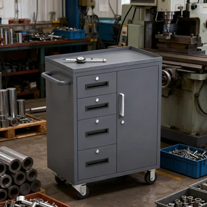 Customizable Modern Metal Tool Storage Cabinet with Ball Bearing Slides Keyed Lock Wheels for Garage Office Home OEM Supported