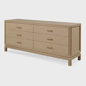 Century Furniture Carrier & Company Lewis Dresser | Classic 6-Drawer Bedroom Chest in Warm Oak Finish