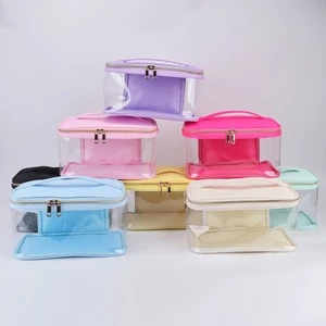 CLear Plastic Make up Organizer Travel Transparent Pvc Cosmetic Packaging Makeup Pouch Waterproof Beach Bag Tote Toilet Wash Bag
