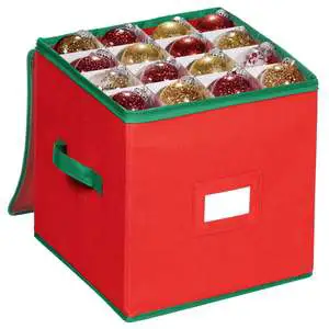 Cross-Border for Amazon Hot Large Capacity 64 Gage Storage Box Square Aluminum Fabric Christmas for Ball Multi-Function Storage