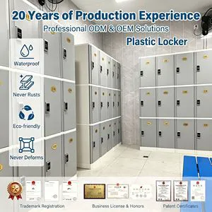 Custom Hospital Bedside Locker Plastic Storage Cabinet For Gym Supermarket Spa Locker Room Smart Triple Tier Plastic Lockers
