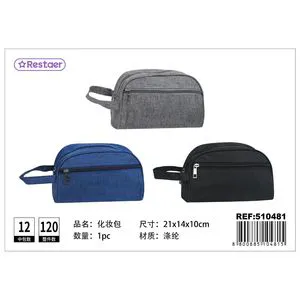 Men's 21x14x10cm Plastic Toiletry Bag PVC and Fabric Beauty Accessory Storage Bag