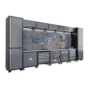 Professional Metal Modular Garage Workshop Workbench Mechanic Drawers Top Storage System OEM Customizable Tool Cabinets 300kg