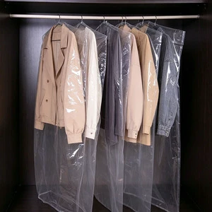 Clothing Dust Cover Rectangle Hook Type Transparent Garment Protector For Wardrobe Bedroom Storage