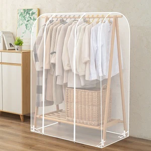 Fully Enclosed Translucent PVC Clothes Protectors for Coats and Bedroom Floor-Standing Hanging Protectors for Dust Cover