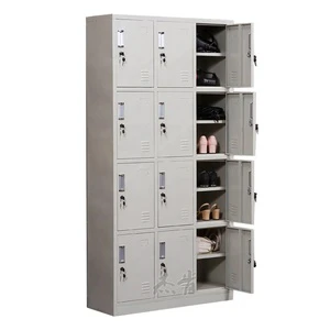 Twelve-Door Outdoor Metal Storage Cabinet Locker with Lock and Master Keys for Clothes Storage