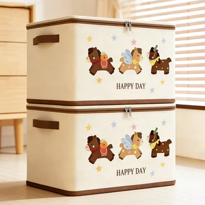 Waterproof Fabric Storage Bag Large Capacity Foldable Clothing Organizer Box Stackable Quilt Closet Storage Bin with Handles