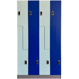 Mix Color Resistant HPL Pre-assembled 12mm Z Shape Locker With Electronic Lock RFID 2 Compartments Waterproof