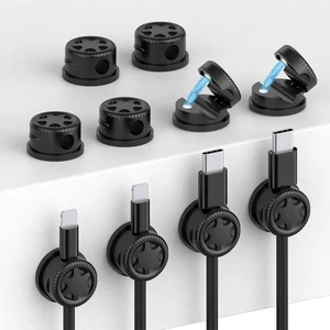 Magnetic Durable Cable Clips Cable Winder Home Office Desk Car Wall Nightstand Organizer Plastic Adhesive Wire Holder Keeper