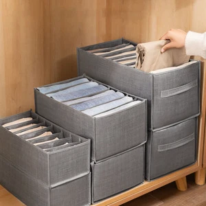 Wholesale Fabric Clothes Storage Box Wardrobe Drawer Dividing Organizer Box Underwear Jeans Storage Box