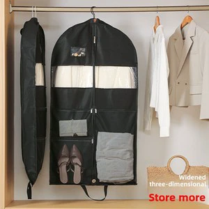 New Household Clothing Dust Cover Thick Non-Woven Fabric Dustproof Moisture-Proof Minimalist Style Jacket Storage Bag Wardrobe
