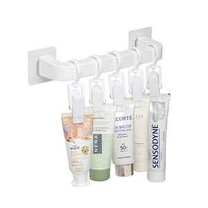 Wall Mounted Storage Rack Bathroom Decoration Accessories Hanging Storage Rack With Clip