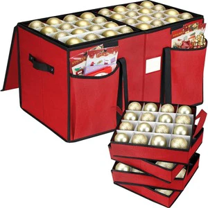 96 Grids Christmas Decoration Storage Box with Dividers, Organizer Case, Christmas Ball Gift Storage Container for Holiday Decor