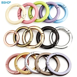 Customized Zinc Alloy Trigger Spring O Rings Round Carabiner Clip Snap Keyrings Connector Gold Spring Rings for Bags Purses