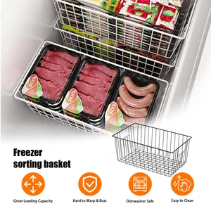Modern Design Multi Functional Portable Metal Wire Mesh Basket For Cold Storage Pantry Food Storage Freezer Sorting Basket