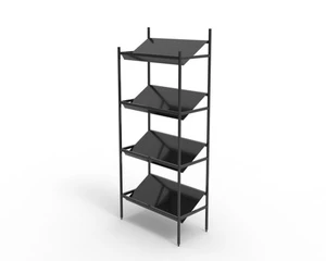 Black Metal 4-Layer Modern Powder-Coated Storage Shelving Unit for Kitchen Wardrobe Garage Living Room-Adjustable Height