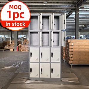 12 Doors Steel Locker Cabinet in Stock Lockable Metal Storage Locker Staff Gym Changing Room Wardrobe MOQ 1pc