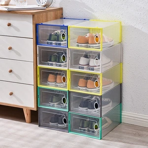 34*26*14cm Durable Shoe Box Lightweight Shoes Holder Clear Design Store Multi-layer Superposition Transparent Shoe Box Organizer