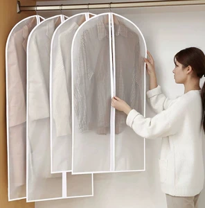 Hanging Clothing Storage Bag Translucent Garment Bags with Zipper for Suits Dresses Costumes Uniforms