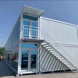 Steel Flat Pack Container House Prefabricated Sandwich Panel Folding Portable Storage Warehouse Garage Hotel Supermarket Villa