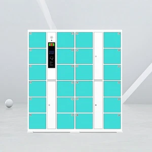 24 Door Steel Card Swipe Password Digital Intelligent Assembled Storage Cabinet for School Gym Smart Locker