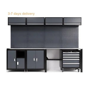 Modern Design Customized Workbench Workstation Metal Heavy Duty Workshop Combination Modular Garage Storage Tool Cabinet