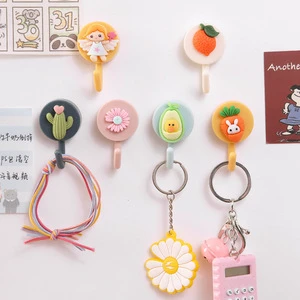 Creative Cartoon Adhesive Hooks for Doors Walls in Dormitories Kitchen Bathroom Wardrobes No Punching Key Buckles Needed